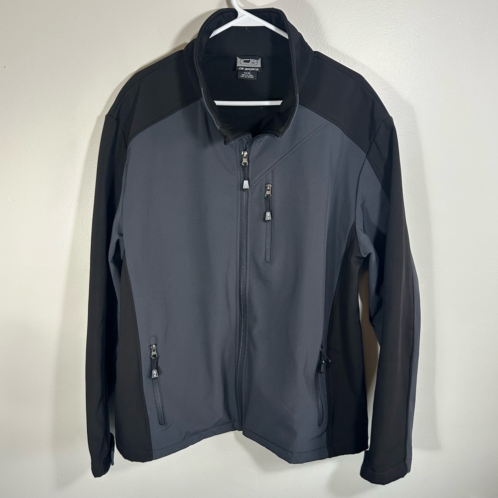 CB Sports Size XL Men's Black and Gray Zip-Up Coat / Performance Jacket Outdoors